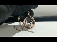 Chopard 1つのダイヤモンドの金の女性のネックレスが付いている幸せなDiamandsの精神のネックレス18K Rose&Whiteの金
