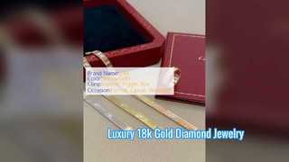 本物の 18K ゴールド ダイヤモンド ブレスレット 高級カスタム ジュエリー