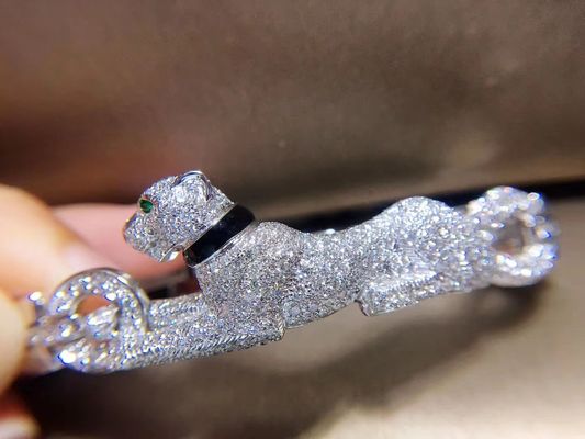 Luxury 18k White Gold Diamond Bracelet VVS Diamond Panthere De Brand Bracelet OEM