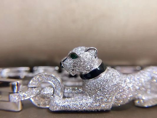 Luxury 18k White Gold Diamond Bracelet VVS Diamond Panthere De Brand Bracelet OEM