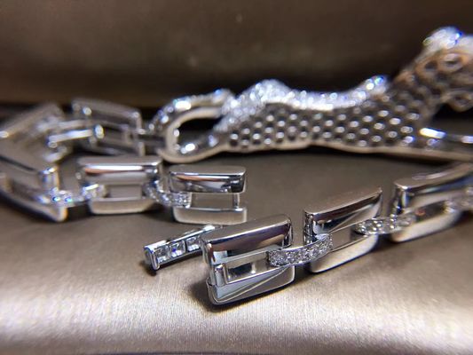 Luxury 18k White Gold Diamond Bracelet VVS Diamond Panthere De Brand Bracelet OEM