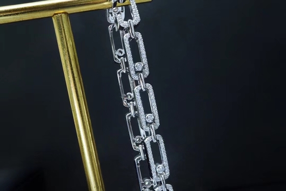 AU750 Gold 18k Gold Diamond Bracelet VVS DEF Stone Color For Women