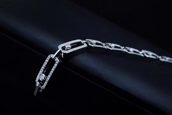 AU750 Gold 18k Gold Diamond Bracelet VVS DEF Stone Color For Women