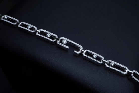 AU750 Gold 18k Gold Diamond Bracelet VVS DEF Stone Color For Women