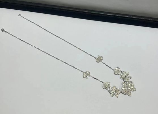 Custom 18k White Gold Diamond Necklace Caresse D' OrchidéEs Par Superclone Brand Jewelry