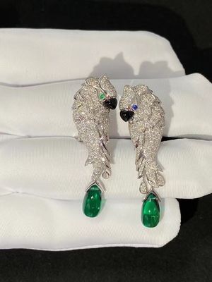 Unique Brand Jewelry 18K Gold Diamonds Earrings Excellent Quality