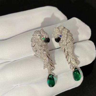 Unique Brand Jewelry 18K Gold Diamonds Earrings Excellent Quality