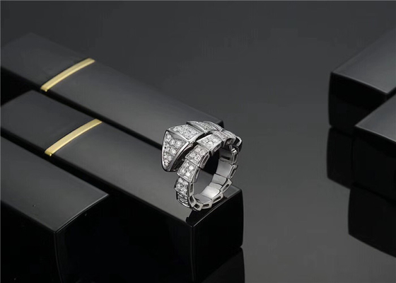  Serpenti 18K Gold Diamond Ring For Wedding Anniversary Party