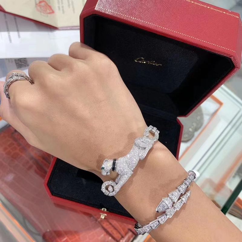 Luxury 18k White Gold Diamond Bracelet VVS Diamond Panthere De Brand Bracelet OEM