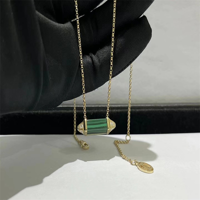 18kカーティエ ジュエリー カスタム ジュエリー マラキット ダイヤモンド ゴールド ネックレス