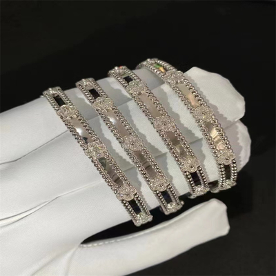 カスタム HK セットジュエリー VCA ブレスレット 18k ホワイトゴールド ダイヤモンド ブレスレット