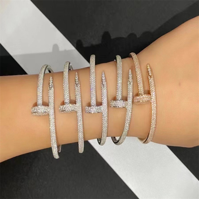 宝石類贅沢なBrandちょうど釘のブレスレットのローズの金Ref N6702117の実質のダイヤモンド
