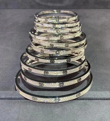 18本のカラットの金の腕輪の宝石類の贅沢なダイヤモンドの宝石類の完全なダイヤモンド薄い腕輪のブレスレットを愛するため