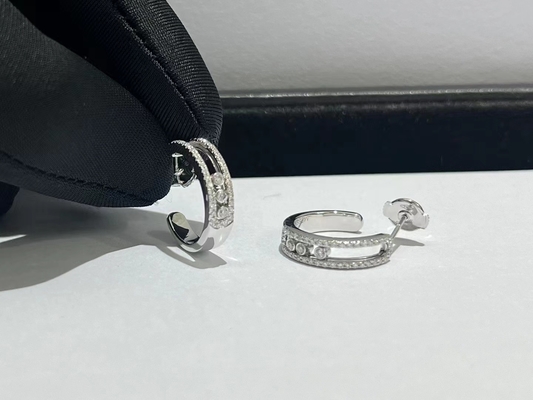 宝石 豪華品 金属 ダイヤモンド イヤリング AU750 金 18k 金 ダイヤモンド