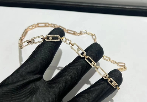 中国宝石工場 18k黄金 ダイヤモンドネックレス AU750 金 高級ブランド宝石