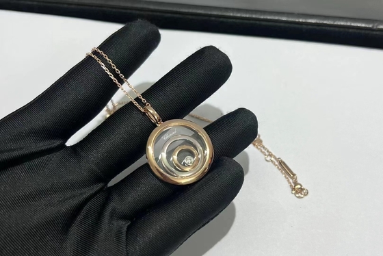 Chopard 1ダイヤモンドが付いている幸せなDiamandsの精神のネックレス18K Rose&Whiteの金