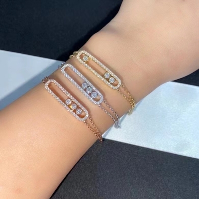 3 ダイアモンド 移動式 AU750 ゴールド 移動式 ブレスレット 18K 黄金 ダイヤモンド ブレスレット