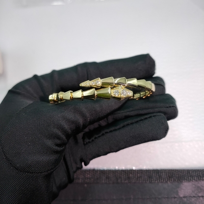 セルペンティ・バイパー ワンコイル 18Kt 黄金のブレスレット ダイヤモンドセット