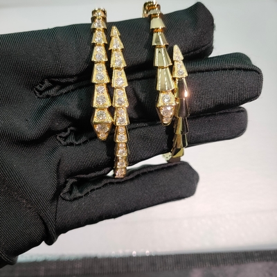 18k ゴールド ダイヤモンド ワンコイル 蛇 ヴァイパー ブレスレット バッガリー 高級宝石